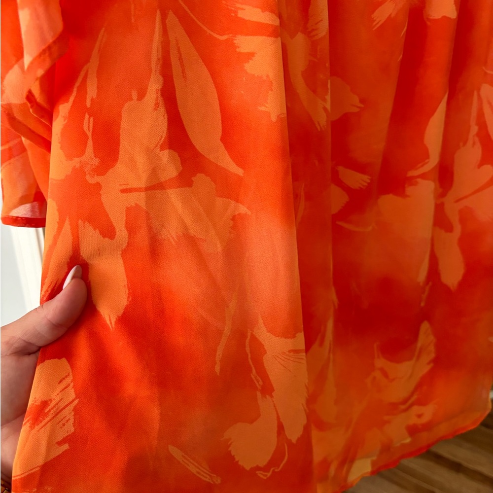 ORANGE FLORAL DRESS